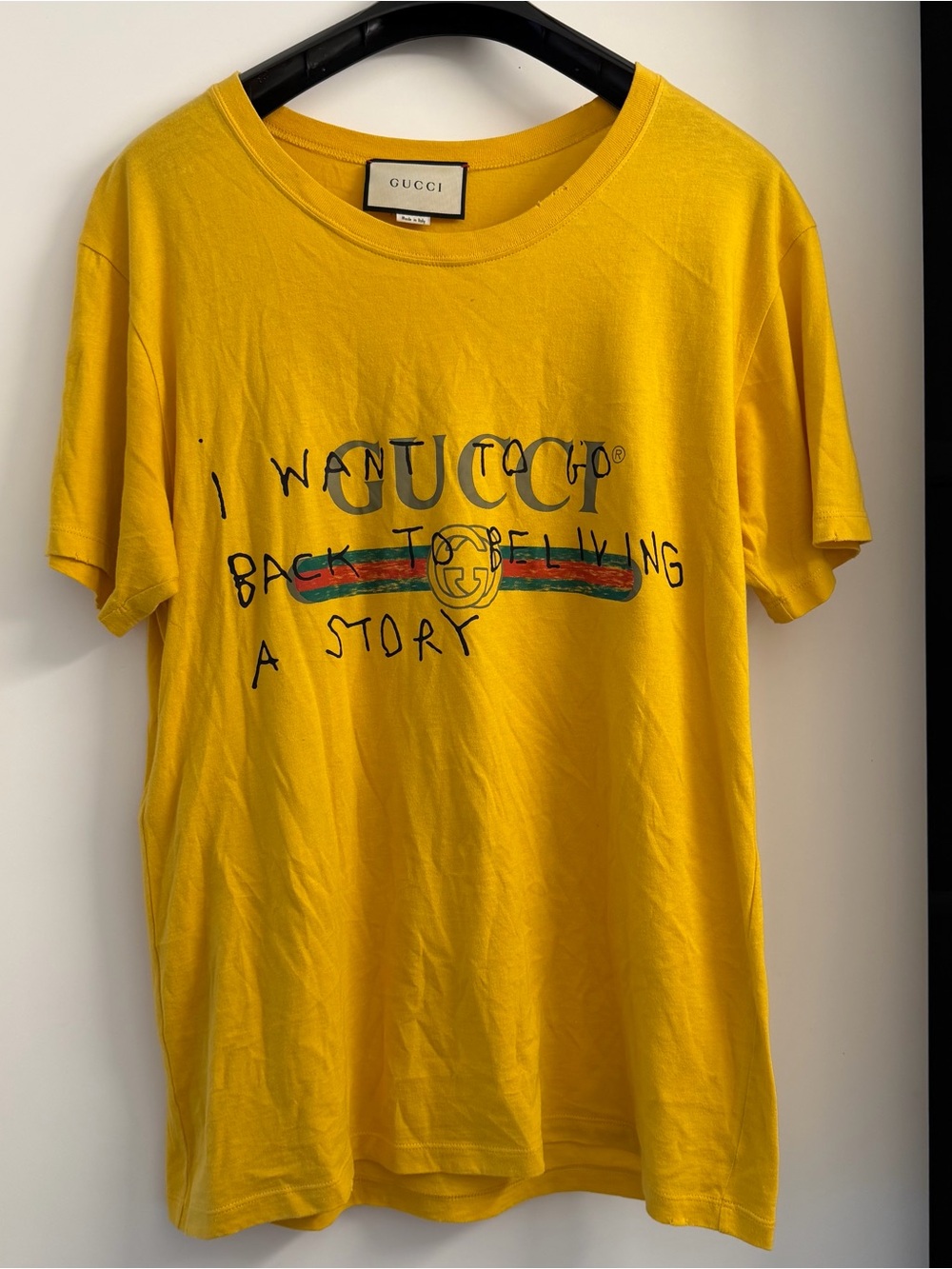 Gucci Yellow Crewneck Logo Tee